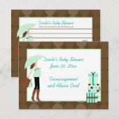 Cartes de conseil pour Baby shower maman (verte) (Devant / Derrière)