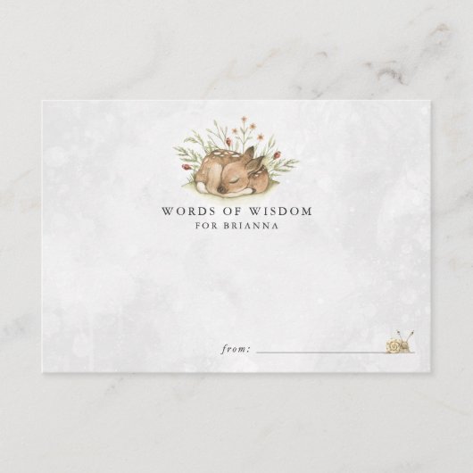 Cartes de conseil pour Baby showers de cerfs de bo (Devant)