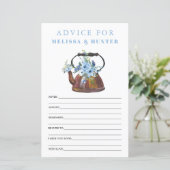 Cartes de conseil pour la fête du thé Dusty Blue (Debout devant)