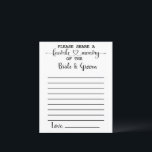 Cartes de conseil pour la mémoire de mariée préfér<br><div class="desc">Partagez la mémoire préférée de la mariée et du marié dans ces cartes de conseils minimalistes.</div>