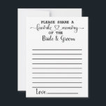 Cartes de conseil pour la mémoire de mariée préfér<br><div class="desc">Partagez la mémoire préférée de la mariée et du marié dans ces cartes de conseils minimalistes.</div>