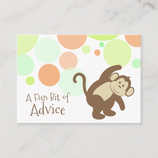 Cartes de conseil pour le Baby shower singe (Devant)