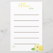 Cartes de conseil pour maman Baby shower citron ja (Devant)