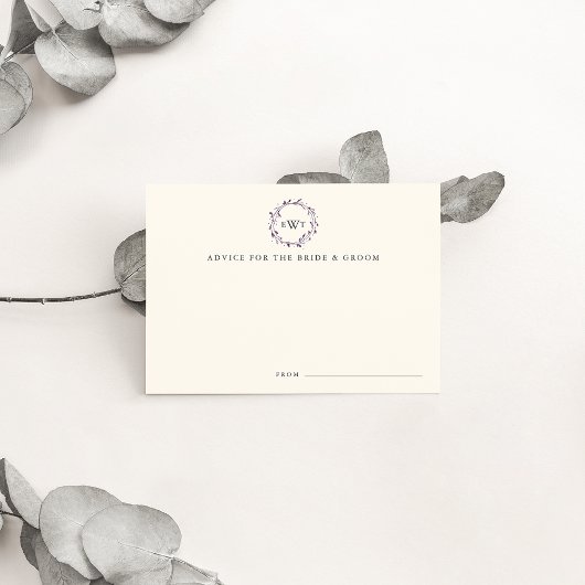 Cartes de conseil pour Mariage de monogramme | Plu