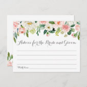 Cartes de conseil pour Mariages à fleurs rose et b (Devant / Derrière)