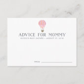 Cartes de conseil sur le Baby shower de ballon à a (Devant)