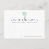Cartes de conseil sur le Baby shower de ballon à a (Devant)