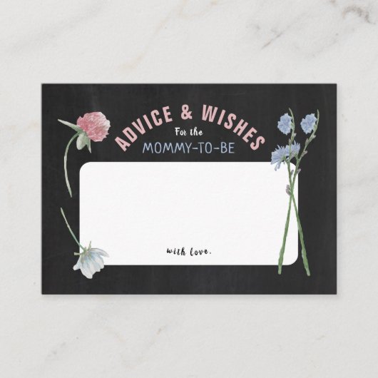 Cartes de conseil Wild Floral Chalkboard (Devant)