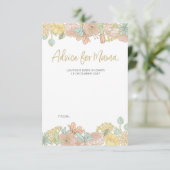 Cartes de conseils baby shower de fleurs de printe (Debout devant)