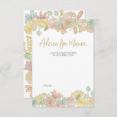 Cartes de conseils baby shower de fleurs de printe (Devant / Derrière)