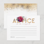 Cartes de conseils de Baby shower bleu marine et b (Devant / Derrière)