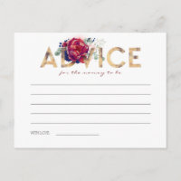Cartes de conseils de Baby shower bleu marine et b
