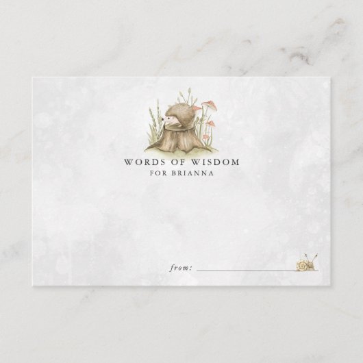 Cartes de conseils de Baby shower de Woodland Hedg (Devant)