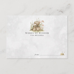 Cartes de conseils de Baby shower de Woodland Hedg