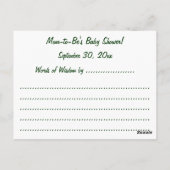 Cartes de conseils de maman, enfants vintage avec  (Dos)