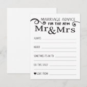 Cartes de conseils de mariage (Devant / Derrière)