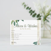 Cartes de conseils de mariage floraux dorés (Debout devant)