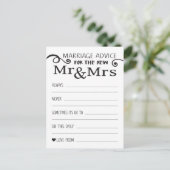 Cartes de conseils de mariage pour table (Debout devant)
