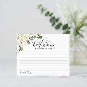 Cartes de conseils de shower de mariage Fleurs bla (Debout devant)