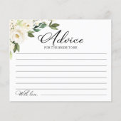 Cartes de conseils de shower de mariage Fleurs bla (Devant)