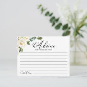 Cartes de conseils de shower de mariage Fleurs bla (Debout devant)