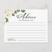 Cartes de conseils de shower de mariage Fleurs bla (Devant)
