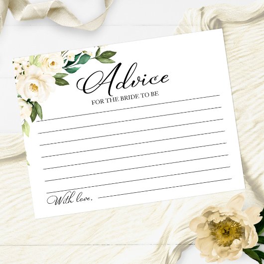 Cartes de conseils de shower de mariage Fleurs bla