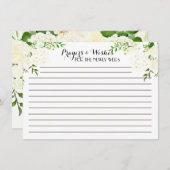 Cartes de conseils florales blanches, prières, voe (Devant / Derrière)