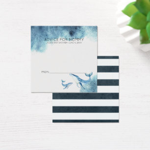 Cartes de conseils pour Baby Shower   Baleines aqu