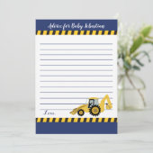 Cartes de conseils pour Baby Shower Construction B (Debout devant)