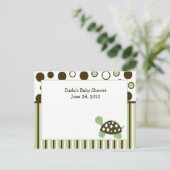 Cartes de conseils pour Baby shower de tortue vert (Debout devant)