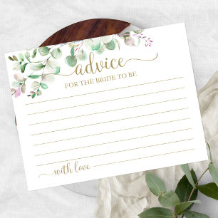 Cartes de conseils pour Baby Shower de verdure Euc