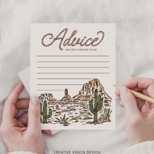 Cartes de conseils pour Baby Shower de Western Cow