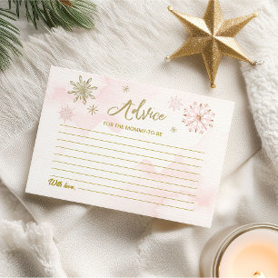 Cartes de conseils pour Baby Shower Fille Flocons