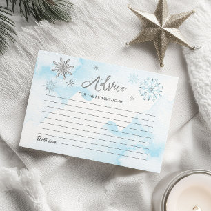 cartes de conseils pour Baby Shower flocon de neig