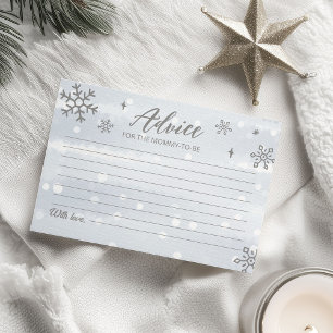 Cartes de conseils pour Baby Shower garçon Flocons