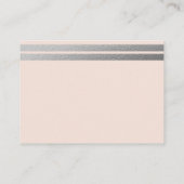 Cartes de conseils rose poudré à rayures de feuill (Dos)