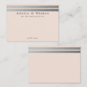 Cartes de conseils rose poudré à rayures de feuill (Devant / Derrière)