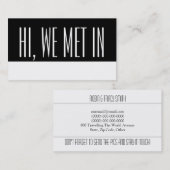 Cartes de contact de voyage noir blanc (Devant / Derrière)