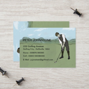 Cartes de contact du joueur de golf vintage