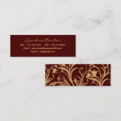 Cartes de contact Elegant Maroon & Gold Flouring (Devant / Derrière)