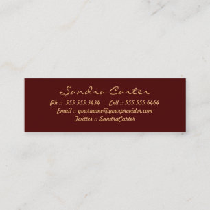 Cartes de contact Elegant Maroon & Gold Flouring