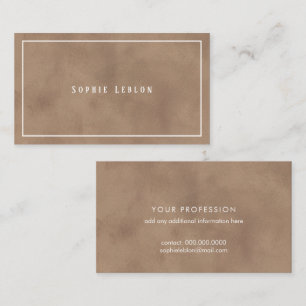 Cartes de contact marron vieilli avec nom en Serif