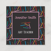 Cartes de contact noir de l'enseignant d'art (Devant)