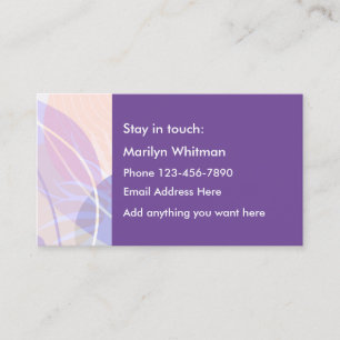 Cartes de contact personnelles florales violettes