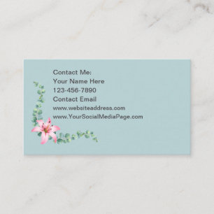 Cartes de contact pour dames thème Eucalyptus Flor