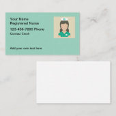 Cartes de contact simple pour les infirmières et i (Devant / Derrière)
