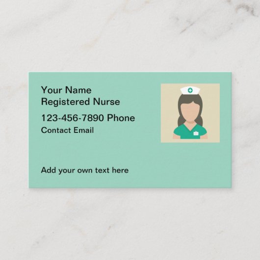 Cartes de contact simple pour les infirmières et i (Devant)