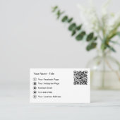 Cartes de contact simples avec QR code et réseaux (Debout devant)