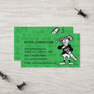 Cartes de contact Vintages du joueur de golf